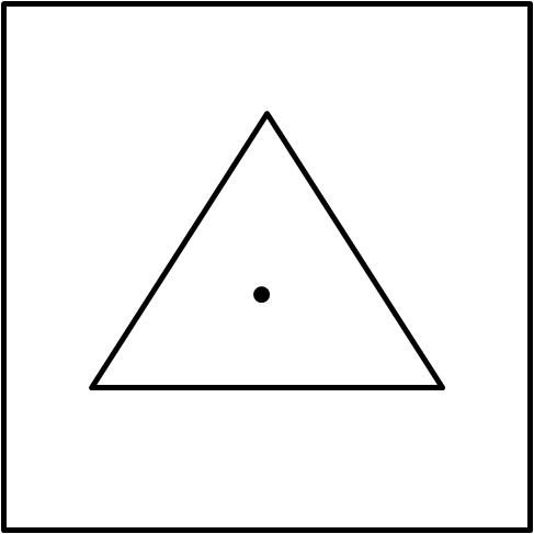 Круг с точкой в треугольнике
